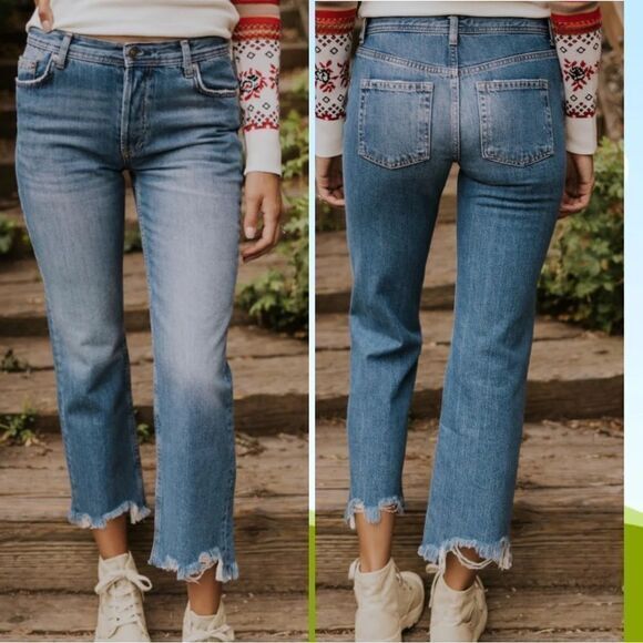 NEW Free People We the Free raw hem wide leg jeans, 29‎ - Picture 1 of 16